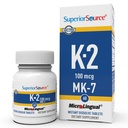 Vitamina K2 MK-7 (Menaquinone-7) 100 mcg - Integratore di supporto per la resistenza e la salute del chiodo - aiuta la funzione cardiaca sana - Bariatric-Friendly - 60 compresse dissolving sublinguali