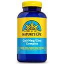 NATURE's LIFE Cal Mag Zinc Complex 1000mg / 500mg / 15mg - Calcium Magnesium Zinc Supplement w/Vitamin D e Boron - Bone Health, Muscle and Heart Health Support, 60 Day Guarantee, 62 Serv, 250 Caps