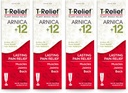T-relief Arnica +12 Crema naturale che allevia gli attivi per la schiena dolore Joint Soreness Muscolo Aches & Stiffness, Intero corpo azione rapida sollievo per le donne & uomini - 4 oz (4 pacchetto)
