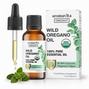 Olio di origano selvatico - Olio di origano naturale puro al 100% senza diluito con 86-90% Carvacrol, Supporto immunitario - Pianta-Based, Integratore di erbe - Vegan, Non OGM, Gluten Free, 1fl.oz/30ml