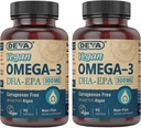 DEVA Vegan DHA-EPA Integratore alimentare, Non-Fish Derivato da Alghe, 300 mg Potency, 90 Softgel vegetariani - Confezione da 2