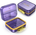 7 scomparti scatola di viaggio della pedana, Moisture Proof Mini caso della pedana, piccola scatola di pedana per borsa da tasca, Daily Portable Medicine Vitamin Box, Fish Oil Box, Supplement Box (Purple)