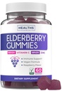 Vegan Sambucus Elderberry Gummies per adulti - Black Elderberry Vitamin C e Zinc Gummies per il benessere quotidiano e stagionale - Delizioso e Nutrito Supporto Immune Gummy (1 mese di fornitura)