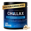 Life Happns Chillax, Integratore di Supporto Calma, L Theanine, Magnesio, GABA e Zafferano Integratori per Rilassamento, Supporto Naturale per la Salute Del Mood per Adulti, Calmante e Rilassante, 60 Capsule