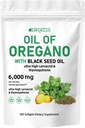 Olio di origano con olio di semi nero 2-in-1 Softgels 6000mg 300 Count Non-GMO Immune Support Formula di erbe