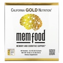 Cibo, Memoria e supporto cognitivo della nutrizione dell'oro della California con miscela MEM, L-Serina, polvere di succo di mane e mirtillo del leone organico, 60 pacchetti, 0,3 oz (8,5 g)