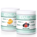 Kiala Nutrition Super Greens, Polvere di verde organico, Spirulina & clorella Superfood Powder, Zucchero & Gluten Free Vegan, Miscela spettrale, Slush tropicale, Bacca mista 2 Pack