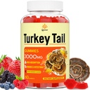 Tail Mushroom Turchia, Tail (100% Corpo da Frutta, 40% Beta Glucans) aggiungere Pepe Nero, Gummie da Fungo per Gut, Energia, Cervello e Supporto Immune, Misto Berry Flavor | Vegan, Non-GMO, 60ct
