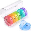 Sukuos Large Weekly Pill Organizer 2 volte al giorno, Daily Pill Box 7 giorni Facile da aprire con doppia protezione, AM PM Pill Case for Medicine/Vitamin/Fish Oil/Supplements (Clear)