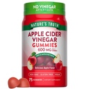 Verità della natura Aceto di sidro di mele Gummies | 600 mg | 75 Gummies | Sapore di mela | Vegan, Non OGM, Gluten Free Supplement