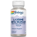 SOLARAY L-Lysine con Beta Glucan, Aminoacido di forma libera, Capsule L-Lysine 1000mg, Integratore di supporto immunitario, Supporto per pelle sana e labbra, Garanzia di 60 giorni, Lab verificato, 30 Serve, 60 VegCaps