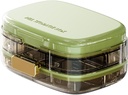 Organizzatore di pillole con scomparto supplementare per gessori & snob, contenitore di farmaci e integratori portatili, grande caso di pillole per casa e viaggio (verde)