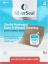 SilverSeal Burn and Wound Dressing | Hydrogel Pads con X-Static Silver | Soothing, Moist & Protective | Burns, Cuts & Wounds | 4 Abiti sterili