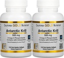 California Oro Nutrizione Antartico Krill olio, Ultra-High Omega-3 con Astaxanthin, Fragola Naturale & Limone Flavor, Non OGM, Gluten Free, 500 mg, 120 Fish Gelatin Softgels, 2 Pack