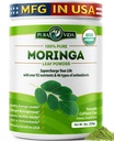 PURA VIDA MORINGA Polvere di origine singola organica - Polvere di foglie Premium 100%, Moringa Oleifera organica USDA, Polvere di foglie di Moringa - Perfetto per Smoothies & Ricette. 8 oz.