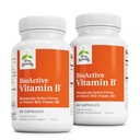 Terry Naturally BioActive Vitamin B - Aid Heart Health with Bioactive B Vitamins - Supplemento con Folate & Calcium - B Complex Vitamin a Aid Nervous System Function - 60 Capsule (Pack of 2)