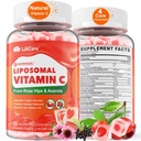 Vitamina Liposomica naturale C 1000mg Gummies per adulti e bambini 9+, Vitamina C w/ 11mg Zinco, D3, Elderberry, Echinacea, , Bioflavonoide, Supporto immunitario, Tutto il cibo VIT C da Frutta, Zucchero Libero