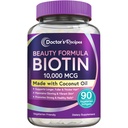 Ricette del medico Biotin 10.000 mcg, Crescita dei capelli, Pelle sana e unghie, Metabolismo energetico, Biotina vegetariana-amichevole, con olio di cocco, Non OGM, 3 mesi di alimentazione, 90 Softgel vegetariani