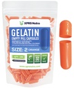 XPRS Nutra Size 2 Capsule Vuoti - 100 Conta Capsule Gelatini Vuoti - Pillole Riempimento Capsule fai da te - Pure Bovine Pill Gel Caps per Do-It-Yourself Supplements (Orange)