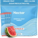 Nectar Energy Booster - Organic Caffeine, B12 & Electrolytes - Sugar Free & Zero Calorie – Caffetteria sana, Energy Drink & Soda Alternative – Hydration & Energy Supplement (Watermelon 18 Packets)