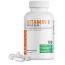 Bronson vitamina K Triple Play (Vitamin K2 MK7 / Vitamina K2 MK4 / Vitamina K1) Full Spectrum Complex Vitamin K Supplemento, 90 capsule