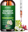 7-in-1 Soursop Graviola con Sea Moss Liquid Drops, Soursop Bitters Liquid Rich in Multivitamin per Antiossidante Digestivo, Immune Boost, Cell Support & Regeneration, 2 Fl Oz