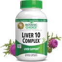Botanic Choice Liver 10 Complex - Premium Liver Health Support and Wellness Supplement - Natural Herbal Blend with Milk Thistle Extract, Lecithin e Curcumin C3-60 Pillole