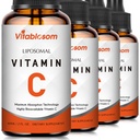 Vitamina C 2000mg Liquido per adulti, ad alto assorbimento VIT C, massimizzare la vitamina C, per il sistema immunitario e antiossidante, 60ML (4 bottiglie)
