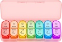Organizzatore di pillole settimanali 2 volte al giorno - AM PM Pill Organizer con 7 Daily Color-Coded Small Cases, Mattina e Notte Travel Pill Cases for Vitamins, Medicine, & Supplements
