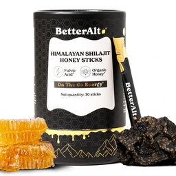 Migliore Alt Pure Himalajit Sticks con miele organico, zafferano | Facile da consumare Shilajit| 30 Stick per il Boost di energia & supporto immunitario, 85+ minerali di trace, 75%+ acido Fulvico