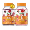 Iron & Vitamina C Kids + B Complex Kids, Gummies Bundle - Grande Degustazione, Supplemento alla vitamina, Senza glutine, OGM libero, pancia masticabile