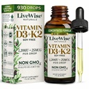 Vitamina D3 con K2 Gocce Liquide, Tutto Naturale, Non OGM, 1208iu D3 e 25mcg K2 (mk7) per Serve, Sostenere le vostre ossa, Sistema Immune e livelli di energia, con o senza olio di menta piperita