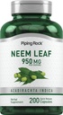 Piping Rock Neem Leaf Capsule | 950mg | 200 Pillole di Polvere | Estratto di erbe Supplemento | Azadirachta Indica | Non OGM, Gluten Free