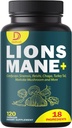 18in1 Mushroom Supplement Complex - con Lion's Mane, Cordyceps Sinensis, Reishi Mushroom - Support Brain Supplement for Energy, Memory and Immune System - 120 Capsule