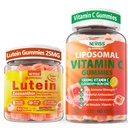NEVISS 1Pack Liposomal Vitamina C 1000mg Gummies + 1Pack Lutein Zeaxanthin Integratori Gummies