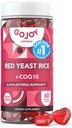 Riso di lievito rosso senza zucchero con coQ10 Gummies - Supplementi di colesterolo con lievito di riso rosso 1000 mg. - Complesso di Gummie di colesterolo - Vegan, Non OGM, Senza glutine & Citrina-Free Supplement