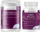 Corpo Cucina giovanile bellezza Advanced Collagen Peptides polvere e resveratrolo e acido ialuronico 10oz e Pro-elastin, conte di 60