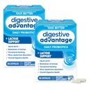Vantaggio digestivo Enzimi di difesa del lattosio + Probiotici per donne e uomini Bloating occasionale, Lactose Breakdown, Minor Abdominal Discomfort, Supporto immunitario, 96 Count Capsule (2 Pack)