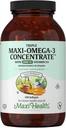 Omega 3 Supplemento - Omega-3 Olio di pesce Triple Concentrato con vitamina D3 - Potente fonte di acidi grassi EPA/DHA - Cuore, Cervello, Salute comune - Kosher certificata Pesce marino di Caught selvaggio - 180 Softgels