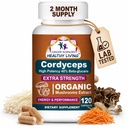 Capsule di supplemento di funghi - 1.500mg Organic Mushroom Complex per il benessere, alta potenza 40% Beta-Glucani, supplemento di supporto immunitario per l'energia & Stamina Booster, 120 Conte