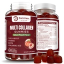 Zammex Multi Collagen Peptides Gummies (Tipo 1, 2, 3, 5 & 10), 30 Serve, Anti-invecchiamento Collagen Gummy Supplements for Women&Men with Biotin Vitamin C, Acido ialuronico, Peach Flavor