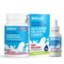 Milkaid Lactase gocce di enzima compresse per sollievo dall'intolleranza al lattosio | Previene il gas, Bloating & Diarrea | Supplemento digestivo alla lattiera | 0.5 Fl Oz & 120 compresse aromatizzate al lampone