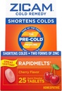 Zicam Cold Remedy Zinc RapidMelts, Cherry Flavor, Omeopatico, Medicina di accorciamento a freddo, abbrevia la durata del freddo, 25 conte (Pack of 2)