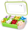 Fullicon Large Pill Organizer con 8 scomparti, Moisture Proof Travel Pill Box with Removable Divider, Daily Pill Container with Lables, Pill Case for Vitamin, Fish Oil, Supplemento (Clear Green)