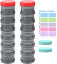 2 Pack 7 giorno dell'organizzatore della pillola caso accatastati settimanalmente supplementi Vitamine Pills Holder Dispenser Grande nero traslucido con coperchio supplementare
