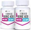 Healthfare Feminiva Boric Acid Suppositories | 2-Pack | 30 Vaginal Suppositories Every | 600mg | 100% Pure | Made in the USA
