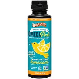 Integratore liquido dell'olio di pesce Omega 3 di Barlean per i bambini, Limonata di limonata di Slurpin di Chirpin, 540 mg di EPA e acido grasso DHA, 8 oz