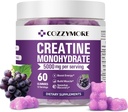 Creatina Monoidrato Gummies 5000mg per Uomini e Donne, Gomitas de Creatina Creatina Monoidrato 5g, Creatina Monohidratada Gummy per Muscle Builder, Energy Boost, Pre-Workout Supplement, 60 Conte, Uva