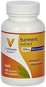 La vitamina Shoppe Estratto di curcuma 300mg, Herb standardizzato che supporta la salute cellulare e fornisce benefici antiossidanti con 95% curcumina e 65mg di calcio (100 capsule)
