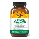 Country Life L-Lysine 1500mg Capsule con Vitamina D & Elderberry – Advanced Immune Support and Collagen Renewal – Certified Gluten-Free & Vegan – 180 Capsule